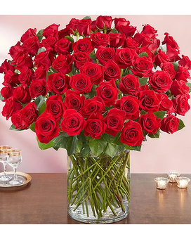 100 Premium Long Stem Red Roses